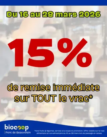 15% sur TOUT le vrac !